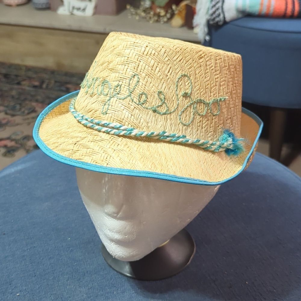 Vintage Souvenir Hat, LA Los Angeles,‎ CA, Souvenir Straw Hat Car